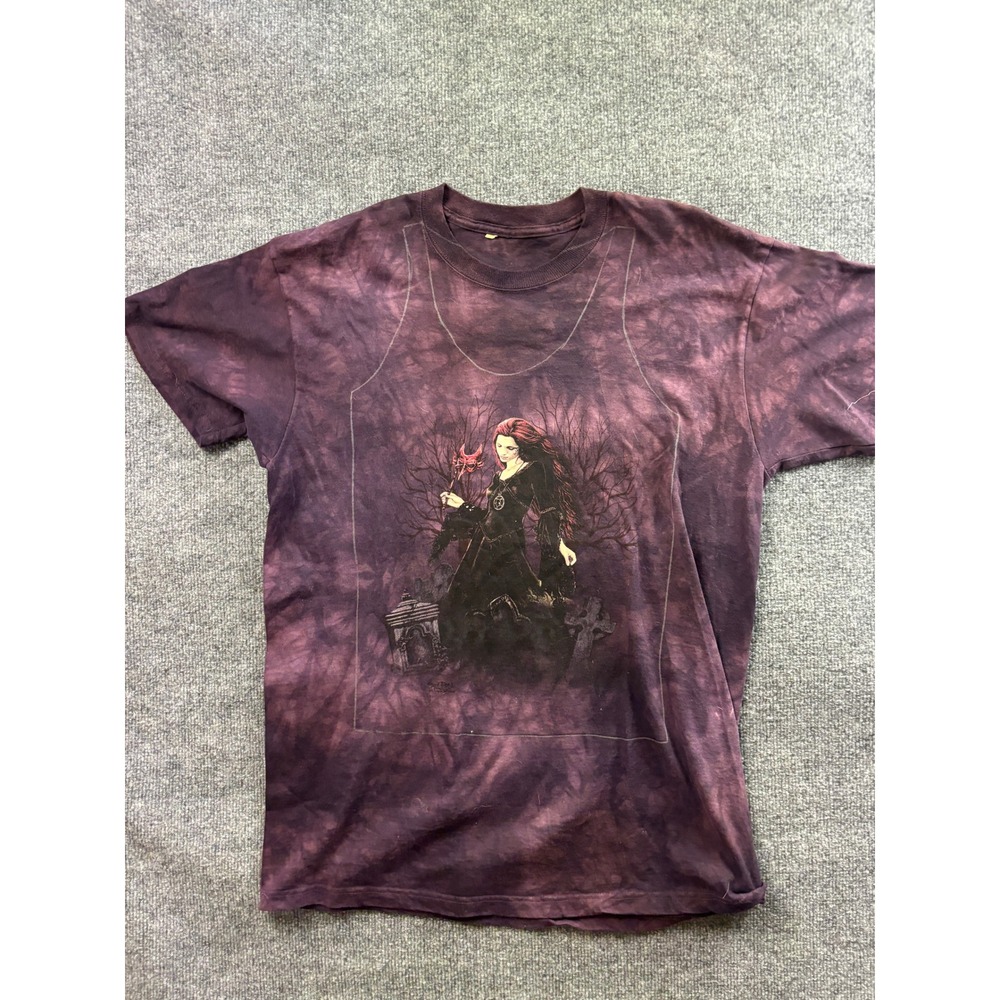 Spiral Direct Victoria Frances T-Shirt Mens M Purple Tie Dye Gothic Witch Art